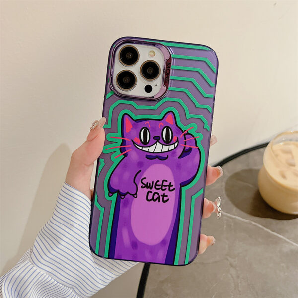 Apple iPhone 12 Serie Karikatur iPhone 12 Pro Max Plastik Handyhülle Katze – Bild 2
