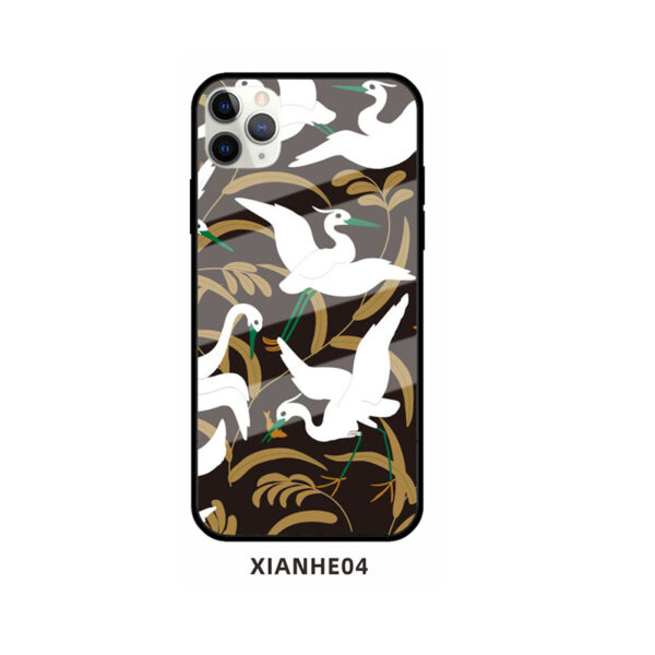 Apple iPhone 11 Serie Glas Handyhülle Mode Kran iPhone 11 Pro – Bild 9