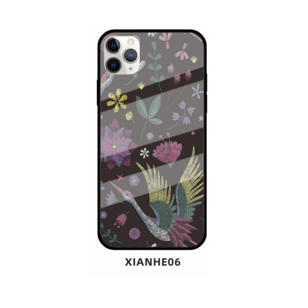 Apple iPhone 11 Serie Glas Handyhülle Mode Kran iPhone 11 Pro – Bild 11