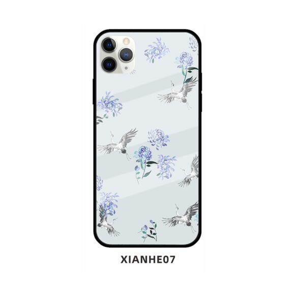 Apple iPhone 11 Serie Glas Handyhülle Mode Kran iPhone 11 Pro – Bild 12