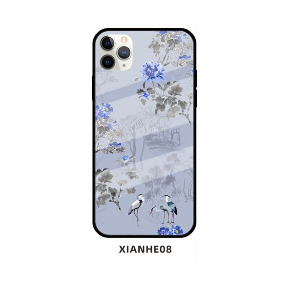 Apple iPhone 11 Serie Glas Handyhülle Mode Kran iPhone 11 Pro – Bild 13