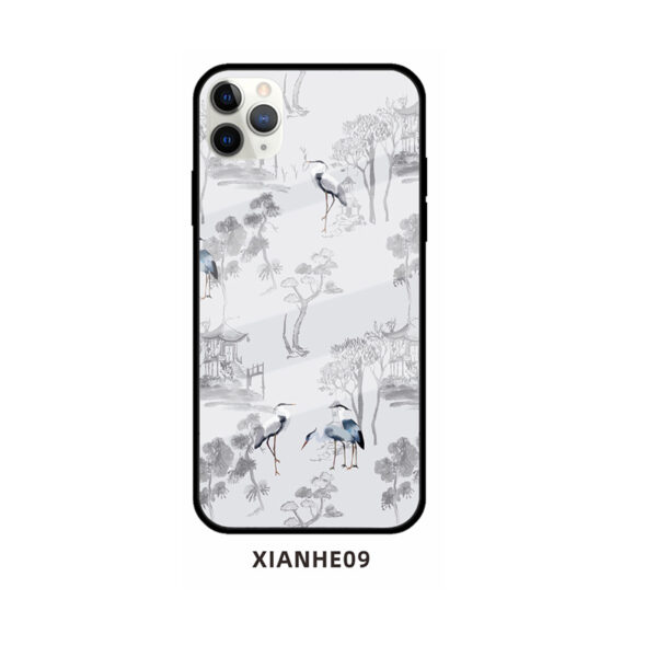Apple iPhone 11 Serie Glas Handyhülle Mode Kran iPhone 11 Pro – Bild 14