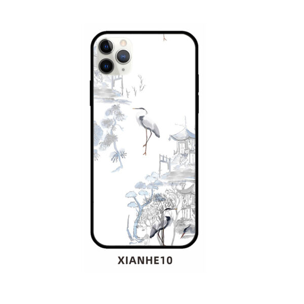 Apple iPhone 11 Serie Glas Handyhülle Mode Kran iPhone 11 Pro – Bild 15