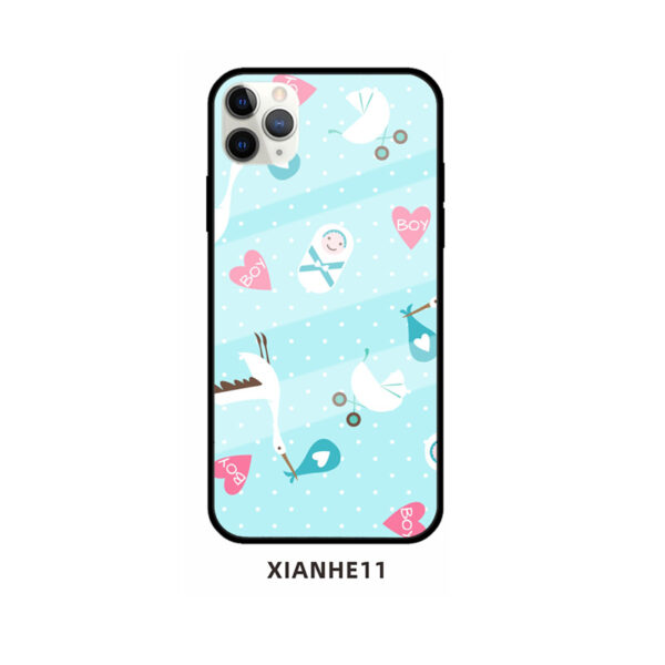 Apple iPhone 11 Serie Glas Handyhülle Mode Kran iPhone 11 Pro – Bild 16