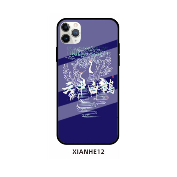 Apple iPhone 11 Serie Glas Handyhülle Mode Kran iPhone 11 Pro – Bild 17