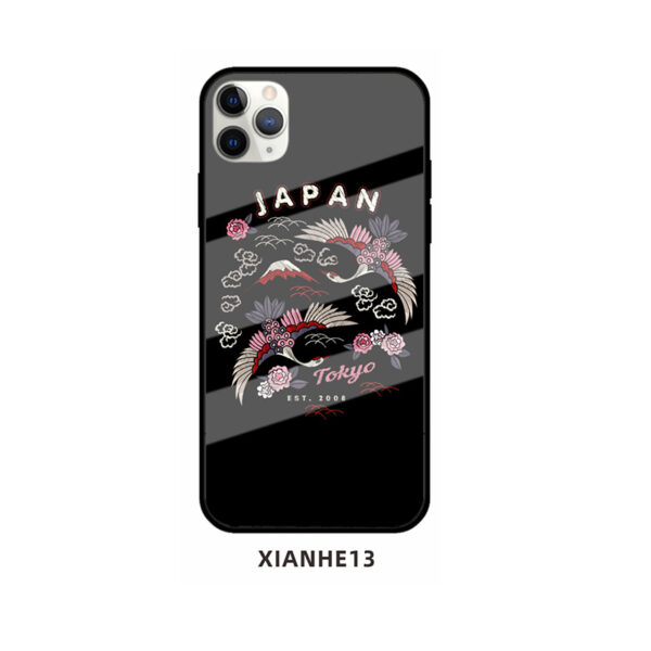 Apple iPhone 11 Serie Glas Handyhülle Mode Kran iPhone 11 Pro – Bild 18