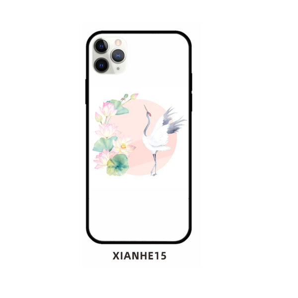 Apple iPhone 11 Serie Glas Handyhülle Mode Kran iPhone 11 Pro – Bild 20