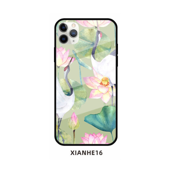 Apple iPhone 11 Serie Glas Handyhülle Mode Kran iPhone 11 Pro – Bild 21