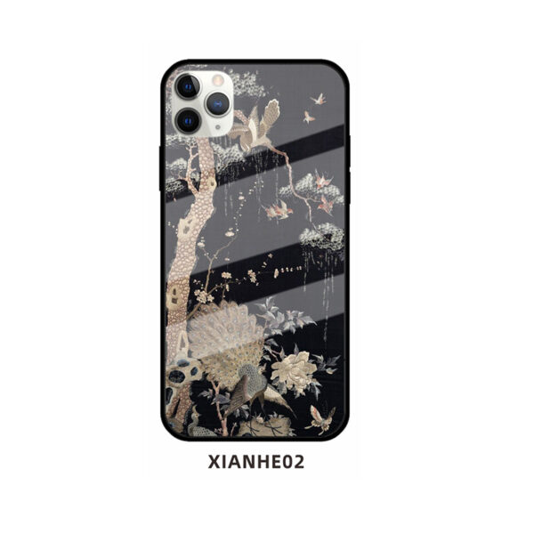 Apple iPhone 11 Serie Glas Handyhülle Mode Kran iPhone 11 Pro – Bild 7
