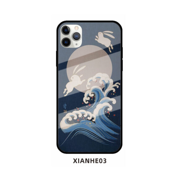 Apple iPhone 11 Serie Glas Handyhülle Mode Kran iPhone 11 Pro – Bild 8