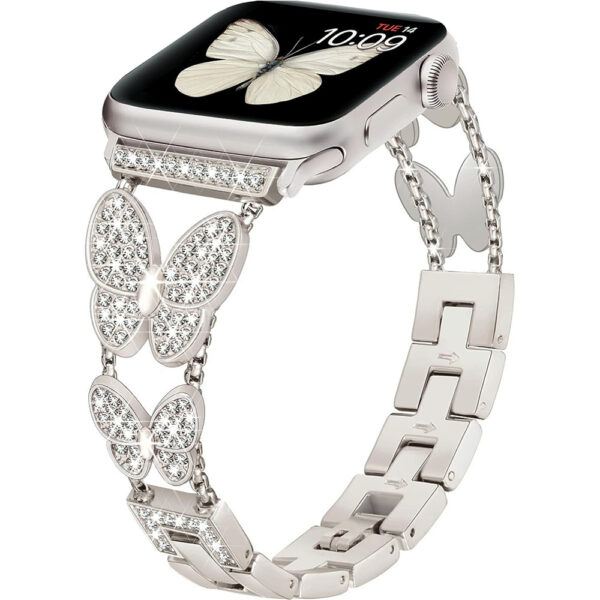 Apple Watch Serie Mode Apple Watch Series 7/8/9 (45mm) Uhrenarmband Diamant Metall