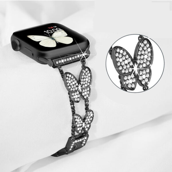 Apple Watch Serie Mode Apple Watch Series 7/8/9 (45mm) Uhrenarmband Diamant Metall – Bild 10